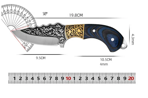 Title 2, Carved Copper Head Forged Mongolian Meat Cutter...