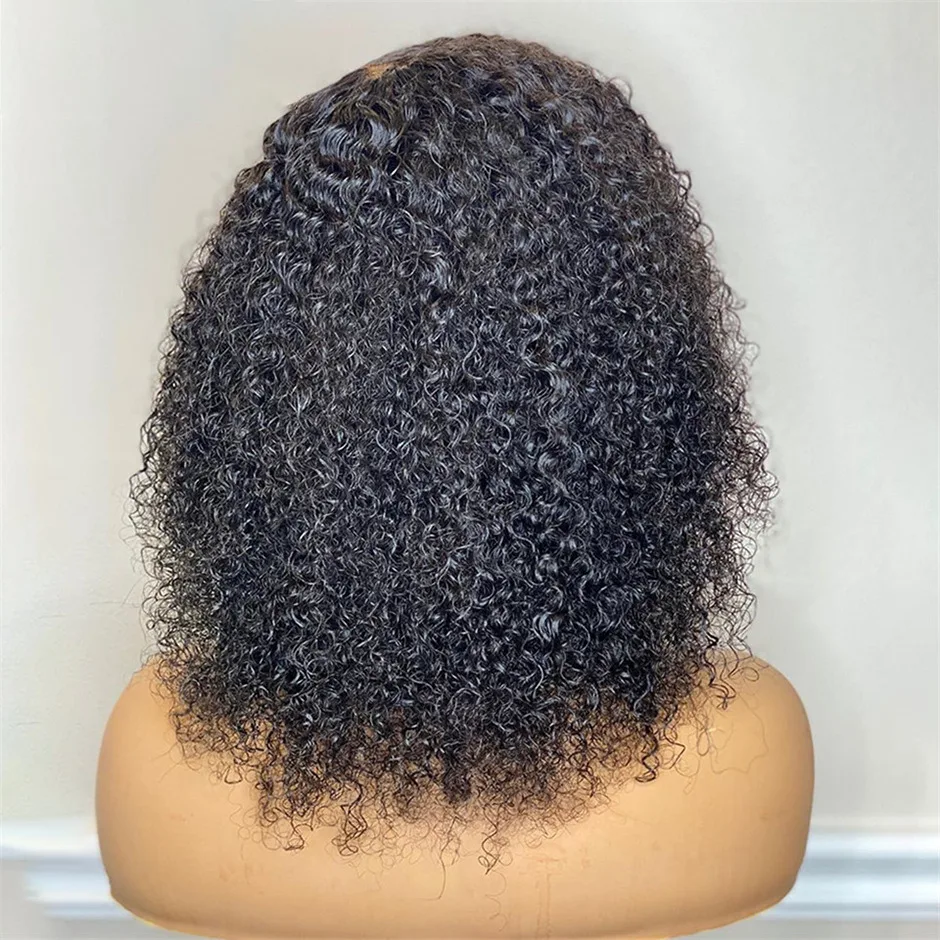 Peruca Lace Front de cabelo humano curto cacheado kinky bob. Cabelo natural, fácil de usar e estilizar, visual moderno e prático para o dia a dia. — foto 3