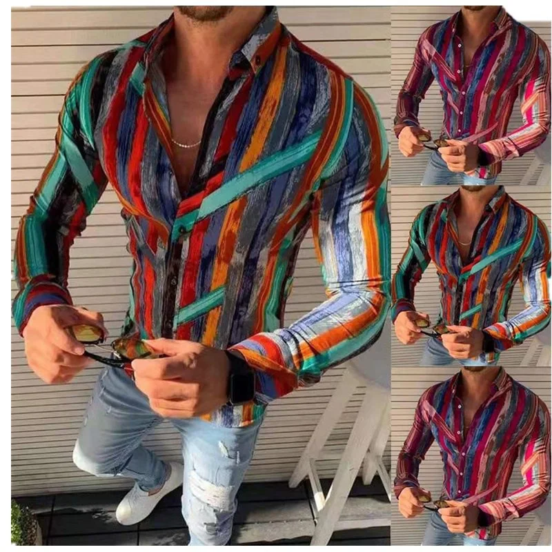 New Youth Printed Long-sleeved Men's Casual Fashion Shirt, Trendy Style for Everyday Wear, Comfortable and Stylish for a — photo 4