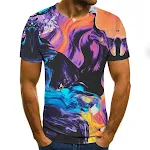 T-shirt girocollo a maniche corte casual alla moda con stampa digitale — foto 6