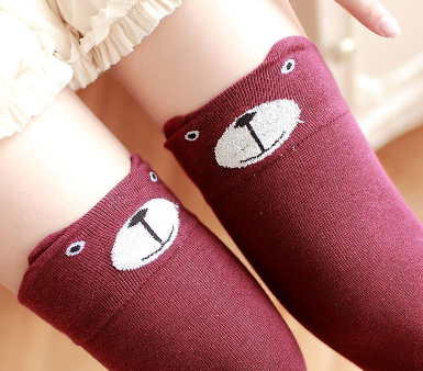 Japanese cartoon panda stereo ear over the knee socks cotton female socks high socks female socks Japanese spring and au — photo 1