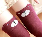Japanese cartoon panda stereo ear over the knee socks cotton female socks high socks female socks Japanese spring and au — photo 1