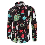 Heren shirt Sneeuwpop Kerstmis 3D digitale print lange mouw. Vier de feestdagen in stijl en comfort met dit shirt. — foto 31