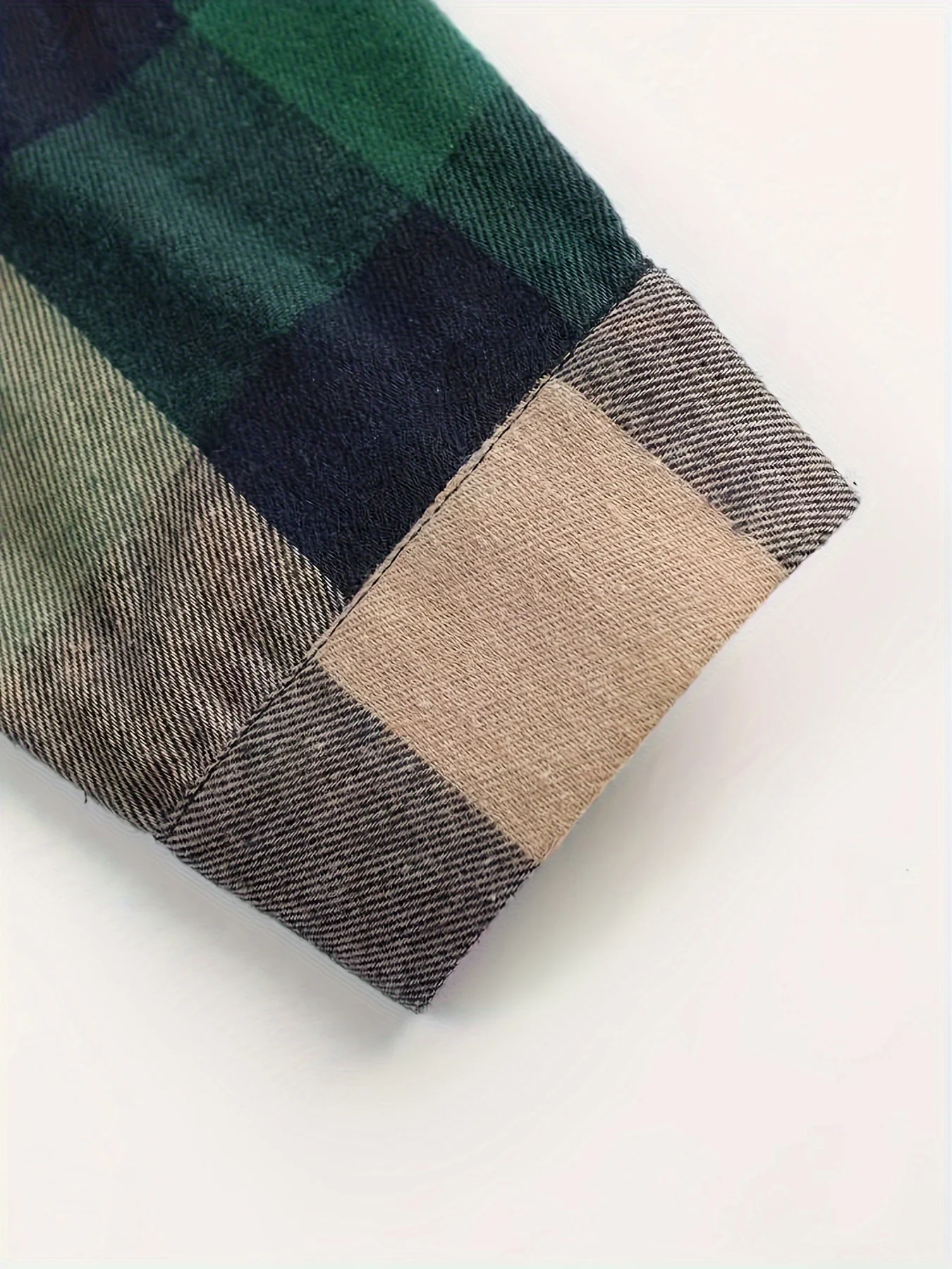 Dark Green Commuter Men's Plaid Shirt, comfortable and stylish for daily wear, perfect for commuting, breathable fabric, — photo 4