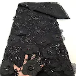 Dreidimensionales besticktes Mesh-Gewebe mit Pailletten, Perlen und Rohrstickerei für anspruchsvolle Mode- und Designprojekte. — foto 25