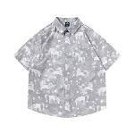 Fashion Persoonlijkheid Sterrenprint Overhemd voor Heren. Stijlvol herenoverhemd met sterrenprint, ideaal voor een trendy look. Comfortabel en geschikt voor dagelijks gebruik. — foto 3