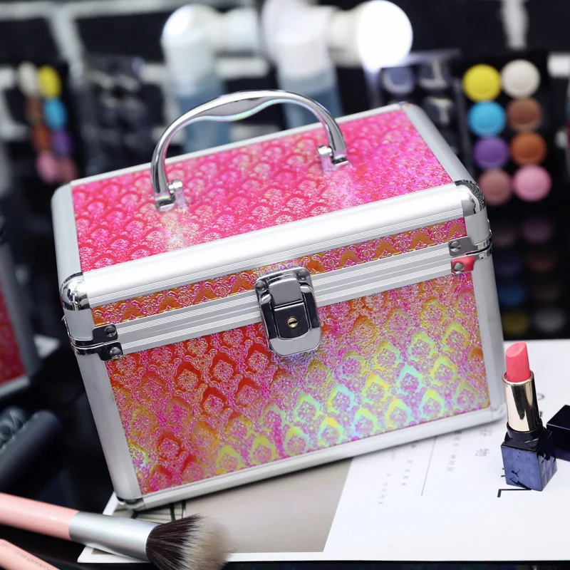 Title 5, Double layer large capacity portable cosmetic s...