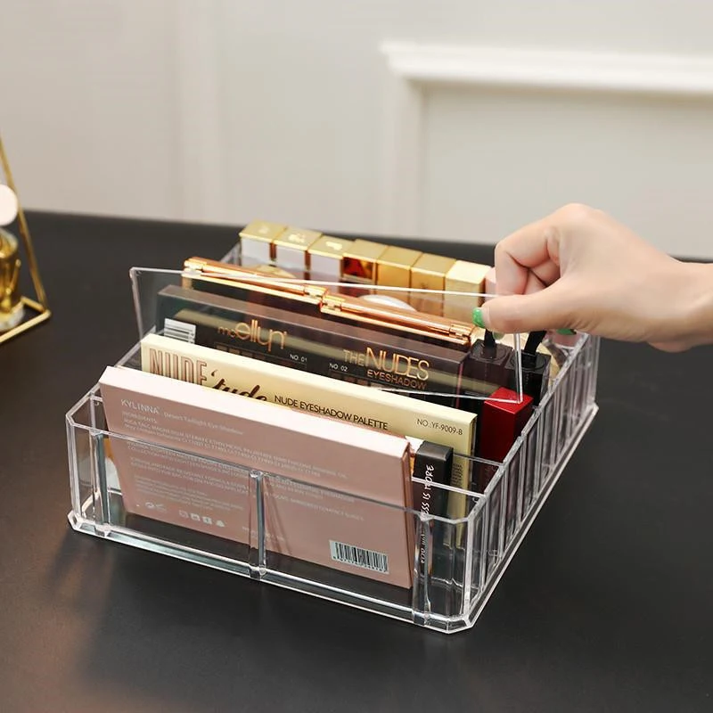 Acrylic cosmetic finishing box with air cushion, blush stand and partition, perfect for organizing and displaying makeup — photo 1