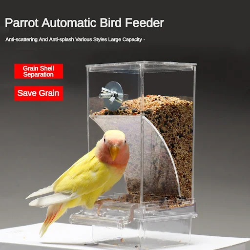 Automatic Parrot Feeder Anti-splash Anti-splash Neat Bird Feeder Seed Food Container Feeder Bird Cage Accessories for Pa — photo 3