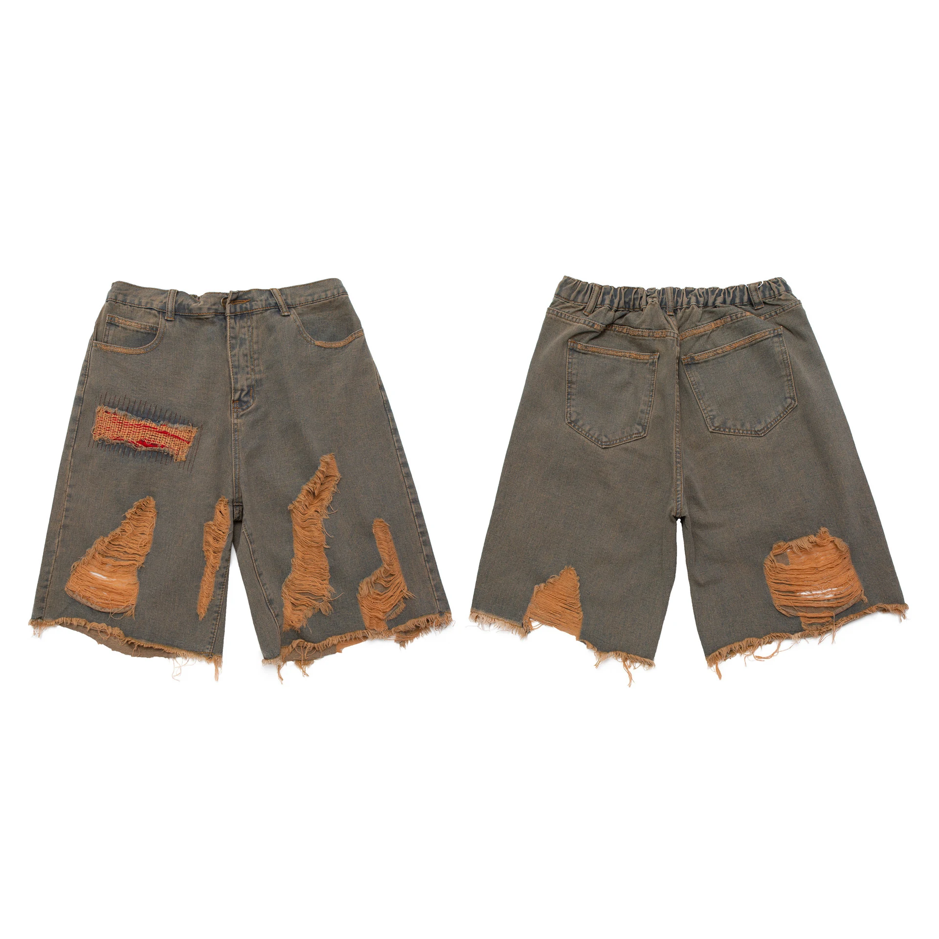 Men's Distressed Vintage Cotton Denim Shorts, Comfortable and Stylish for Summer, Perfect for Casual Outings and Everyda — photo 5
