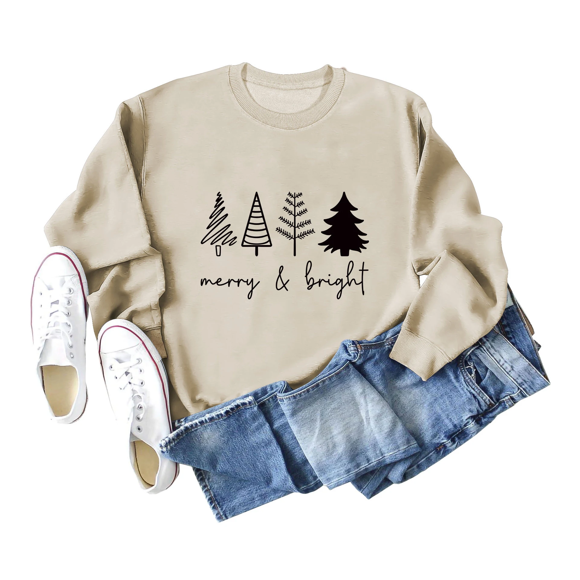 Printing Casual Women's Round Neck Loose Sweatshirt Shirt — photo 20
