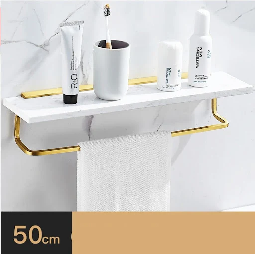 Title 5, İskandinav hafif mermer banyo rafı, aynalı, koz...