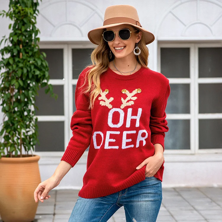 Title 2, Blusa de Natal feminina manga longa Outono Inve...