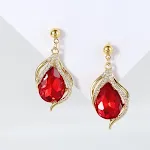 Golden Red Crystal Water Drop