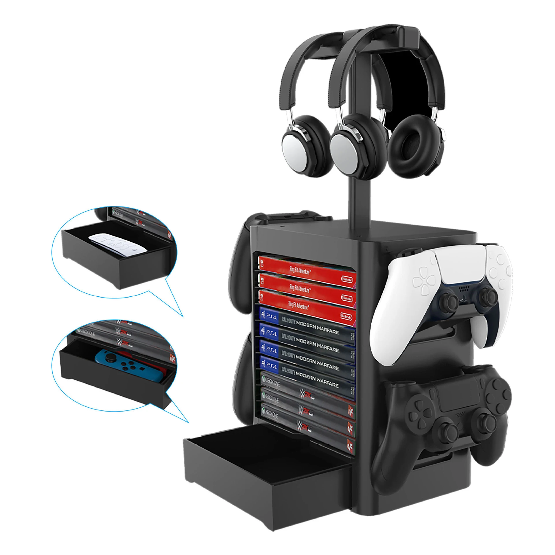 Title 2, Headphone, Handle, Host & CD Storage Rack, keep...