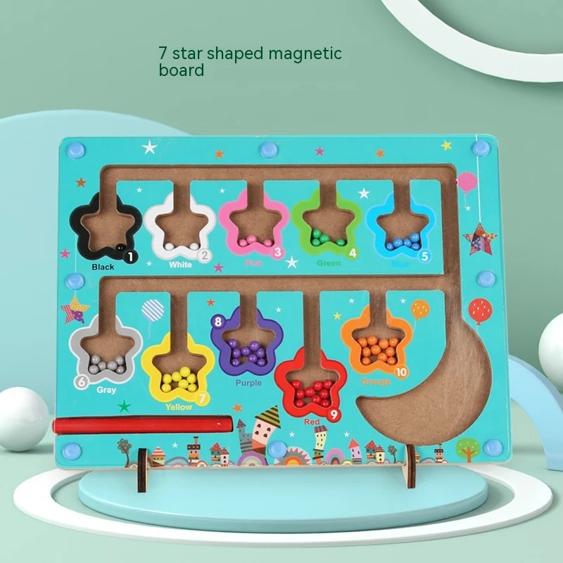 Magnetic Color Digital Maze Wooden Puzzle Develops Cognitive Skills Problem Solving Toy Educational Fun for Kids and Adu — photo 10
