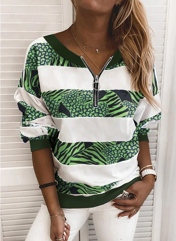 Title 7, Blusa feminina de manga longa com estampa de li...