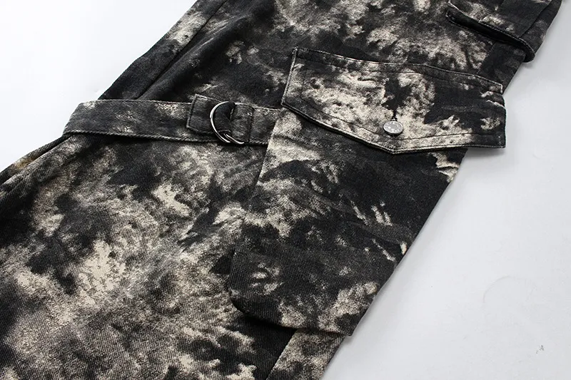 Title 19, Ink Painting Tie-dye Camouflage Wide-leg Overal...