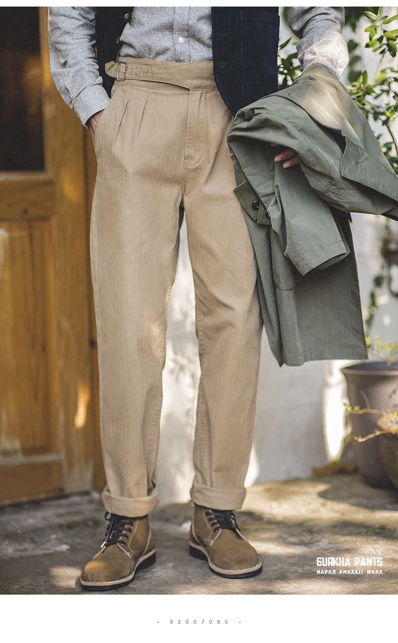 Title 14, Mens Retro High Waist Straight Cargo Pants Com...