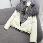 Giacca corta in piumino bianco d'anatra, calda e leggera. Perfetta per l'inverno, offre calore, comfort e stile, proteggendoti dal freddo. — foto 22