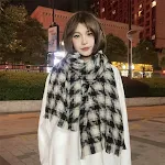 Plaid Houndstooth Black Rice