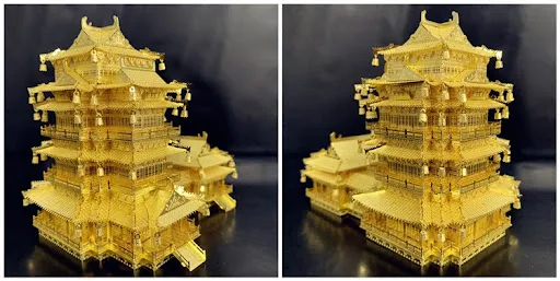 Title 3, Puzzle 3D in Rame Fai da Te Torre Yuejiang. Cos...