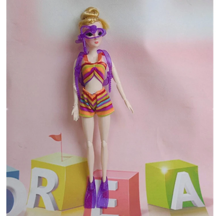 Acessórios de boneca Novo conjunto de roupa de mergulho de 4 peças. Leve a diversão aquática para suas bonecas. Mergulhe na imaginação. — foto 2