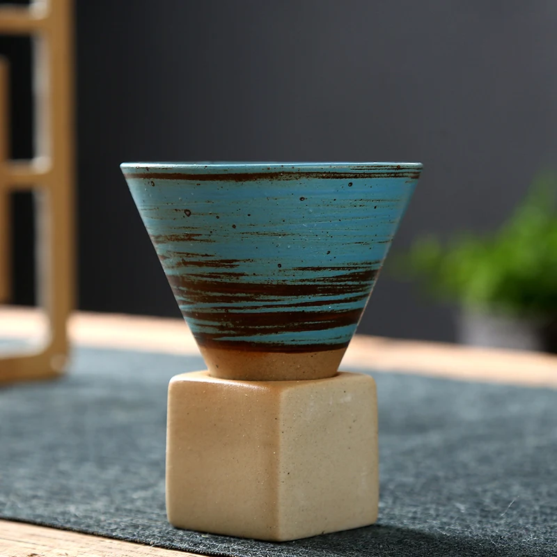 Vintage ceramic stoneware espresso cup with creative base. Enjoy your daily espresso in style with this unique cup desig — photo 5