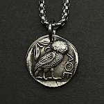 Medalha comemorativa de cobre antigo e prata velha, relevo de moeda grega alien, ideal para colecionadores e presentes. — foto 11