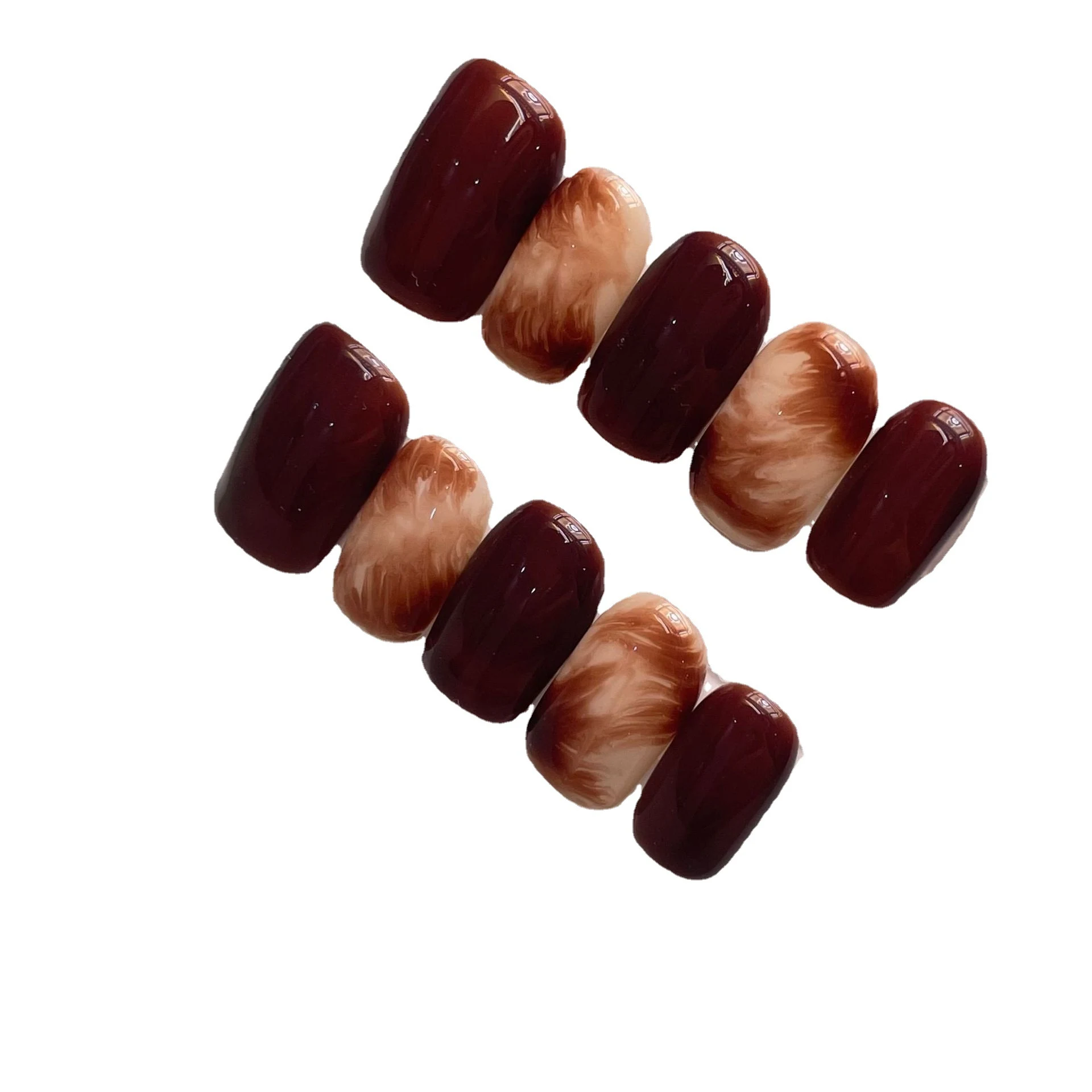 The New Manicure Patch Caramel Smudges Wear Amber White, effortless perfect nails, long-lasting wear and stylish design — photo 1