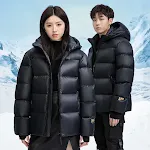 Winter Black Gold Down Jacket Couple Style Stay warm and stylish with this comfortable down coat. Perfect for couples in — photo 5