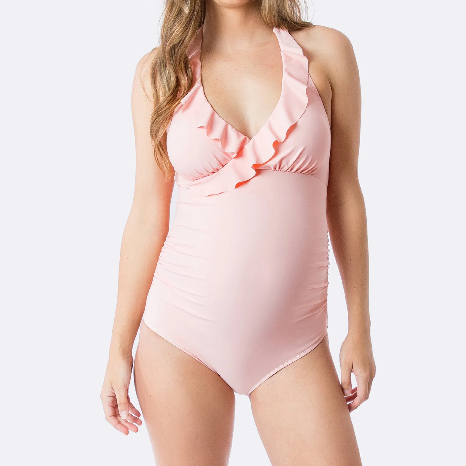 Title 6, Split pregnant womens swimsuit, solid color, e...