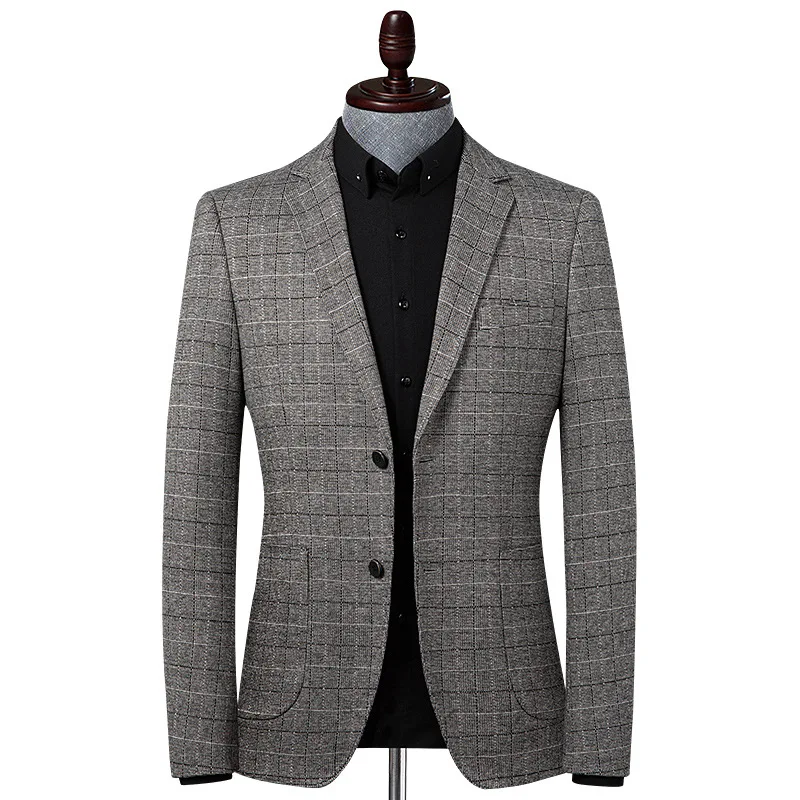 Terno Xadrez Masculino Stretch Casual Slim Fit Conforto e Estilo para um Visual Moderno. Perfeito para o dia a dia e eventos especiais — foto 3
