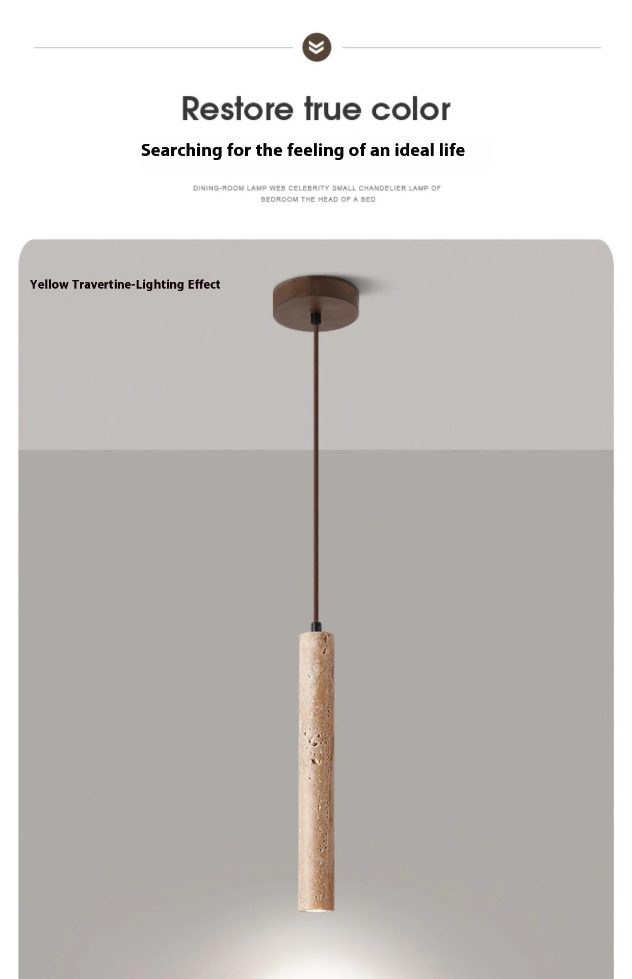 Title 2, Yellow Cave Stone Minimalist Long-line Wall Lig...