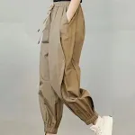 Pantalon femme ample en coton fin pour le printemps et l'été, décontracté et confortable. Idéal pour une tenue légère et aérée pendant la saison. — photo 5