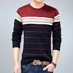 Maglione a righe girocollo a manica lunga, un capo versatile per ogni guardaroba. Comodo, pratico e perfetto per un look casual e raffinato. — foto 2
