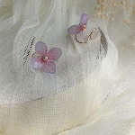 Clipe de osso da orelha de flor eterna, joia floral sem furo, beleza duradoura, design elegante, realça seu estilo, presente perfeito. — foto 2