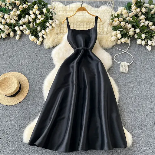 Title 10, French Waist-tight Temperament Puffy Wide-hem D...