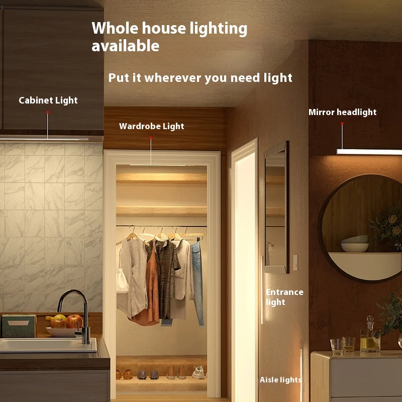 Rechargeable LED Cabinet Light with Intelligent Human Body Induction. Provides bright, convenient, and energy-efficient — photo 4