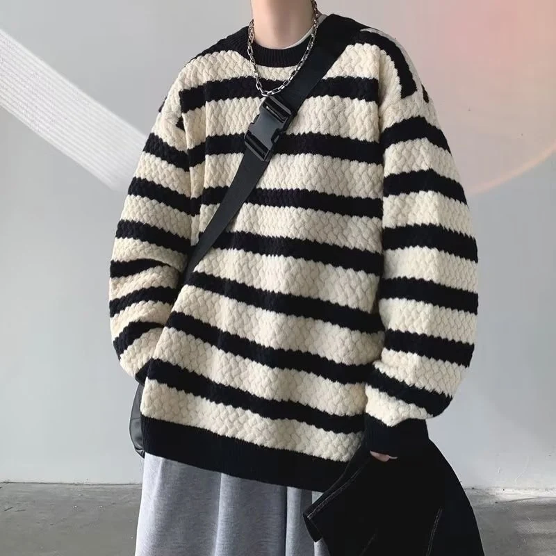 Title 3, Mens Fashion Striped Fried Dough Twist Sweater...