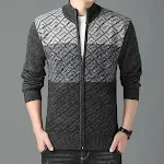 Men's stand-up collar color-blocking outerwear sweater, offering warmth and style for everyday wear, a versatile and com — photo 3
