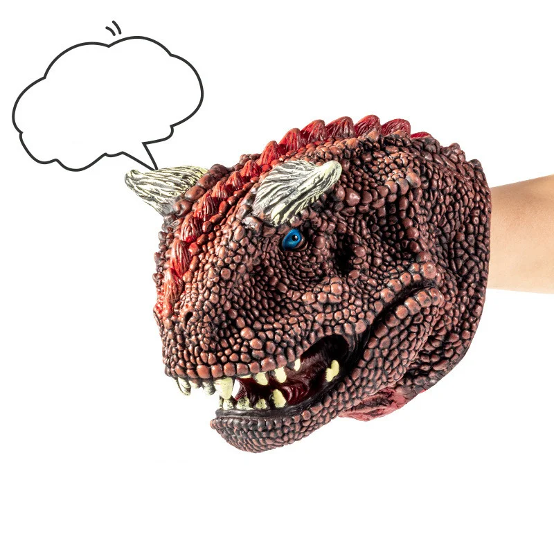Fantoche de mão de dinossauro de borracha macia de simulação Jurássica, perfeito para brincadeiras imaginativas e diversão interativa infantil. — foto 7