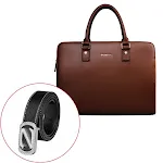 Pasta executiva masculina de couro de vaca real Bolsa de mão para negócios Mala de couro resistente e elegante para profissionais exigentes. — foto 8