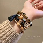 Pulseira geométrica boêmia de contas, acessório boho chic, perfeita para um visual descontraído, ideal para uso diário e festivais. — foto 3
