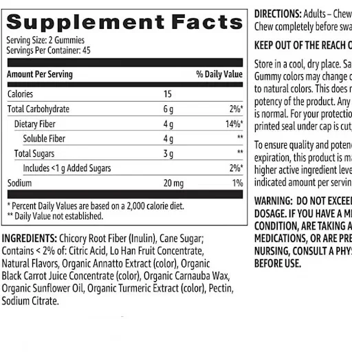 Title 5, Soft Vegetarian Fiber Gummies Promote Healthy D...