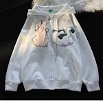 Cardigan con Cappuccio in Maglia Spessa con Disegni Animati da Donna Autunno Inverno Cappotto Caldo e Comodo per l'Inverno — foto 1