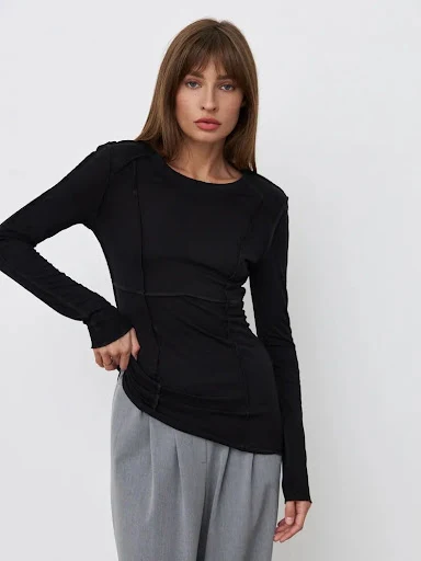 Title 40, T-shirt girocollo casual con cuciture e maniche...