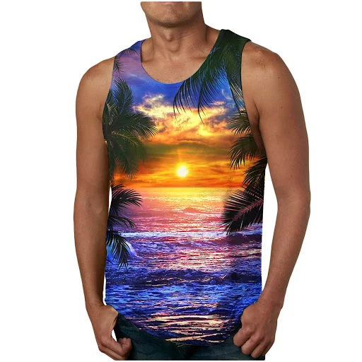 Title 5, Colete de roupa masculina moderno com estampa, ...