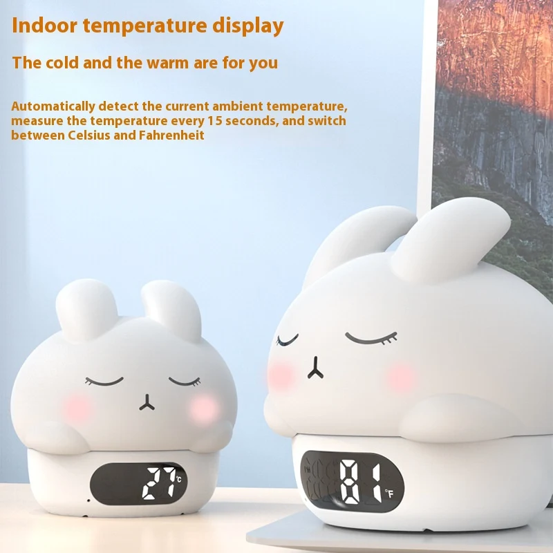 Silicone Racket Light with Two Alarm Clocks, Small Night Lamp for Bedroom and Bedside Table, featuring Soft Light and Co — photo 5