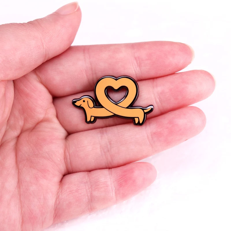 Teckel Liefde Broche Huisdier Badge Pin Accessoires, Laat je liefde voor teckels zien met deze charmante speld voor kleding of tassen — foto 5
